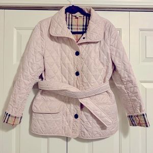 ✨HP✨ Burberry Quilted Coat in Pink with…